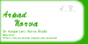 arpad morva business card